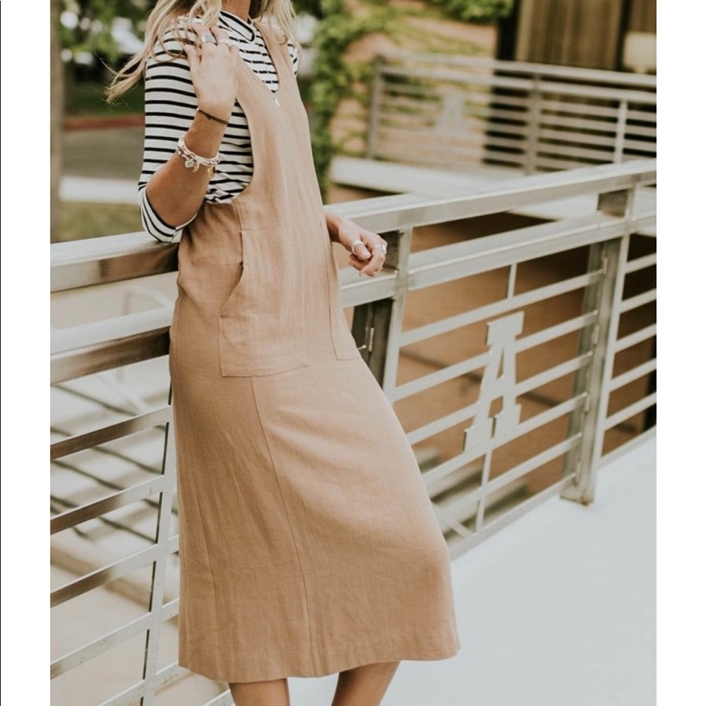 Tan midi dress